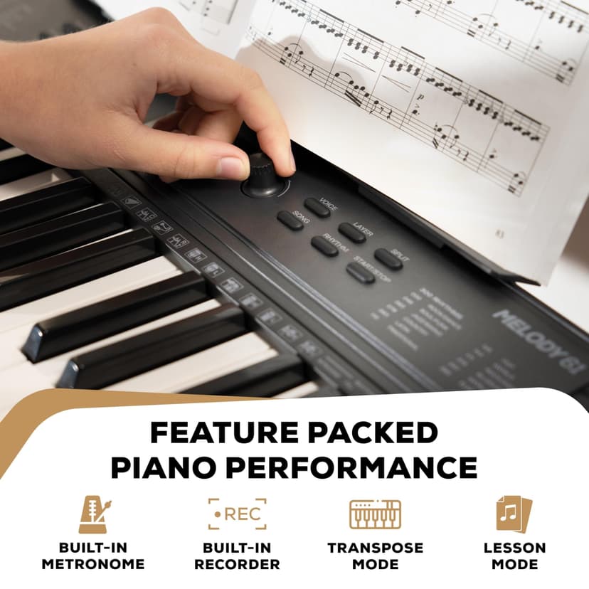 Alesis Melody 61 Keyboard Piano for Beginners with 61 Keys, Speakers, Tablet/Sheet Music Stand, 300 Sounds and Music Lessons - 6