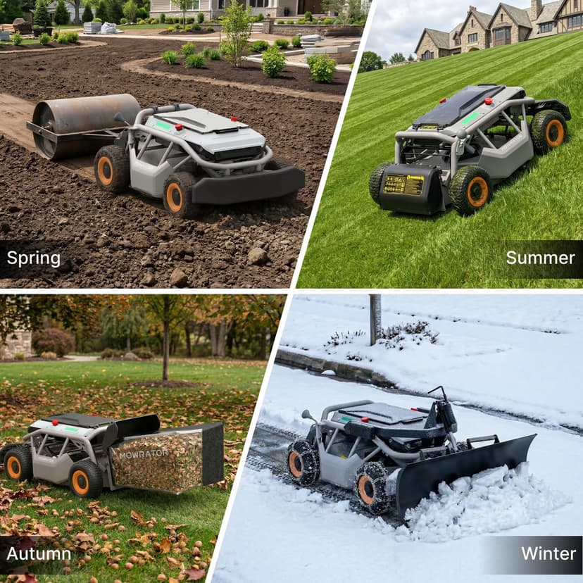Tondeuse à Gazon télécommandée Mowrator S1 4WD – 56V 12Ah, Largeur de Coupe 53 cm, Hauteur réglable 3,8–11 cm, Pente Jusqu’à 75% (37°), Jusqu’à 3 000 m² - 2