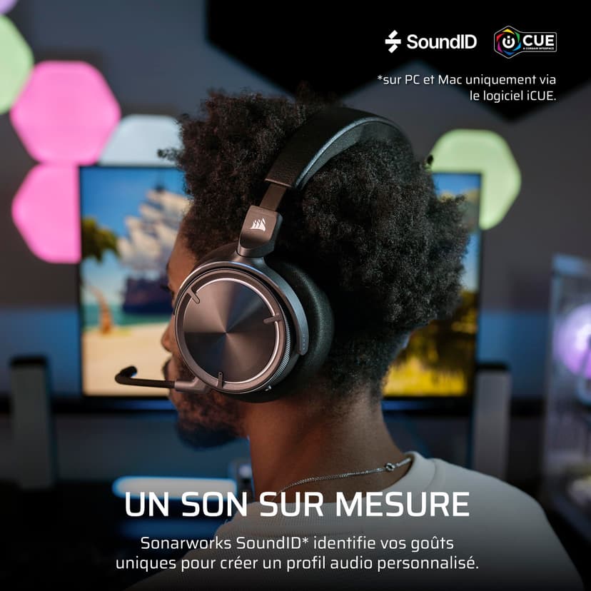 Corsair VIRTUOSO MAX WIRELESS Gaming Headset – Dolby Atmos, Active Noise Cancelling, Sonarworks SoundID, Simultaneous 2.4GHz Wireless & Bluetooth, 50mm Graphene Drivers, PC, Mac, PS5/PS4 – Carbon - 5