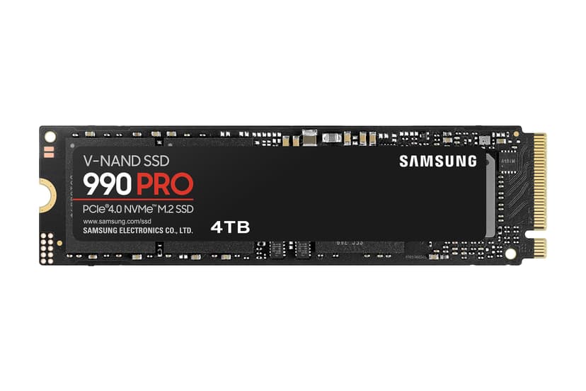 Samsung 990 PRO NVMe M.2 SSD, 4 TB, PCIe 4.0, 7,450 MB/s read, 6,900 MB/s write, Internal SSD, For gaming and video editing, MZ-V9P4T0BW - 1