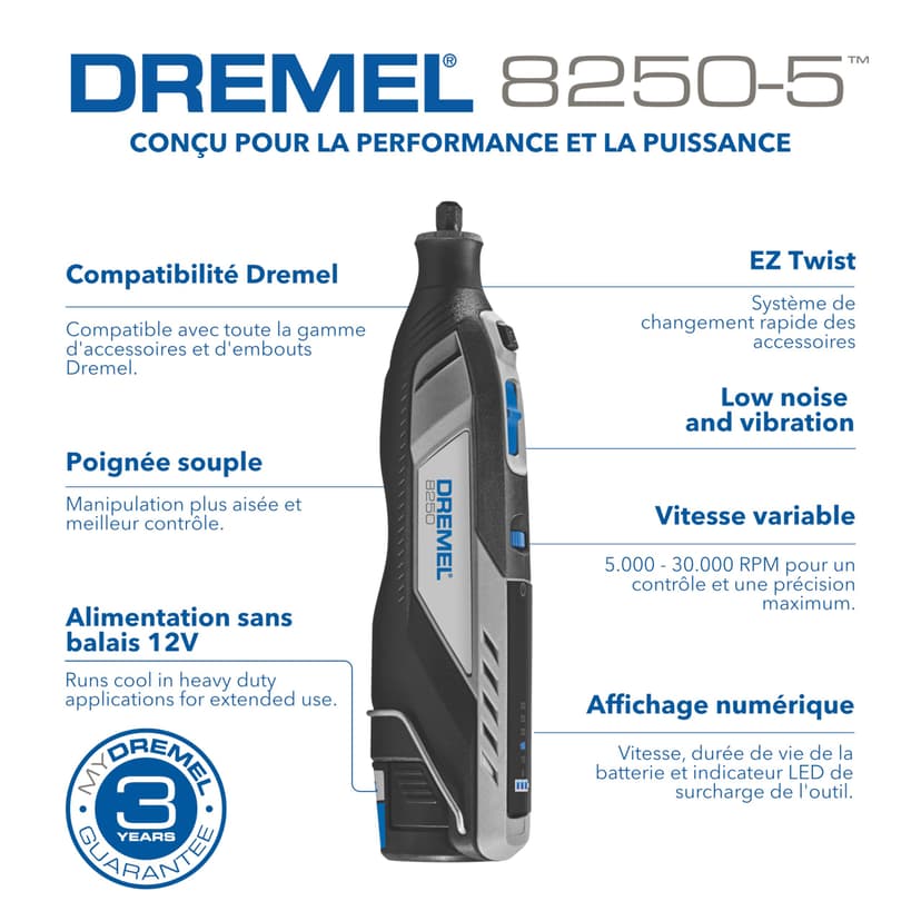 Dremel 8250 2.0 Ah 12V Li-Ion 5-tlg. accessories - 2