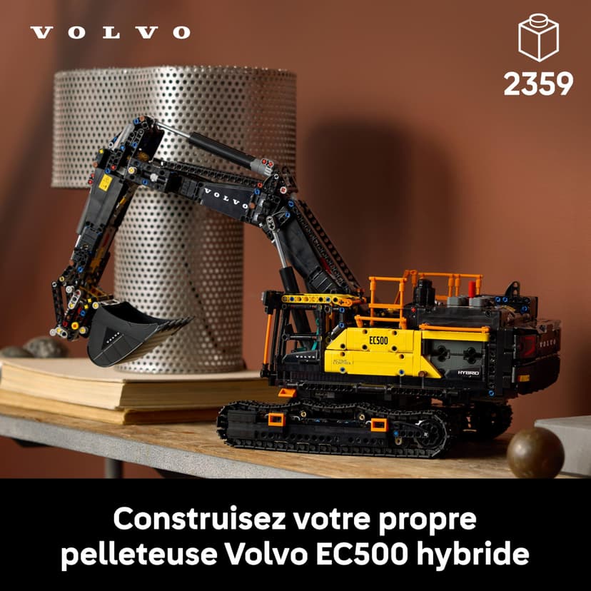 LEGO Technic Pelleteuse Volvo EC500 Hybride - Maquette pour Adulte de Véhicule de Construction Motorisé - Bras Articulé & Chenilles Mobiles - Marteau & Pelle - Cadeau Original 42215 - 2