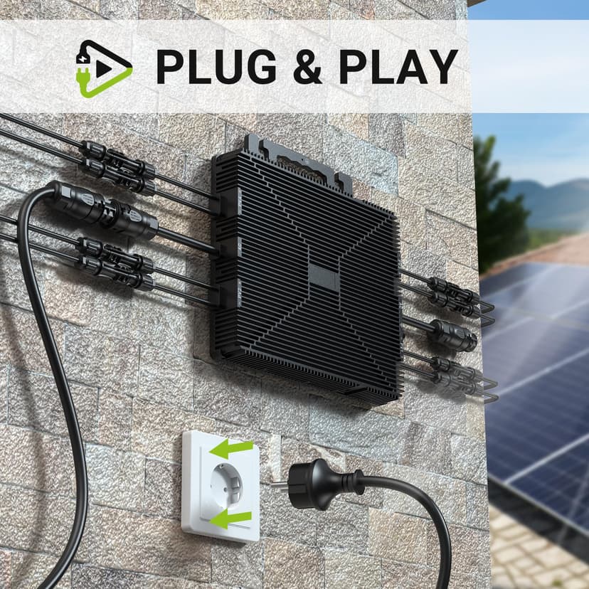 LIONSHEE Micro Onduleur 2000W, Micro Onduleur Solaire Balcon avec WiFi, Onduleur avec Câble CA de 5 Mètres, Inversor photovoltaïque MPPT, IP67 - 8