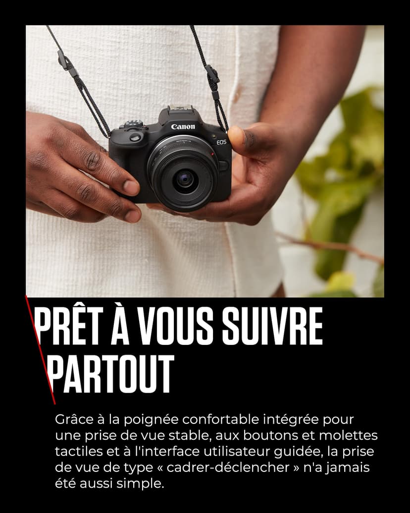 Canon EOS R100 Appareil Photo Hybride Compact à capteur APS-C stabilisé 24M Pixels, Vidéo 4K, Wi-FI, AutoFocus Dual Pixel, boitier Nu Noir - 9
