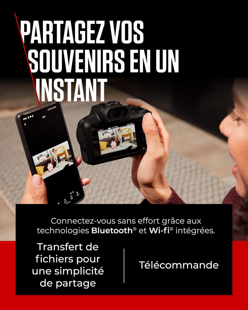 Canon EOS R100 Appareil Photo Hybride Compact à capteur APS-C stabilisé 24M Pixels, Vidéo 4K, Wi-FI, AutoFocus Dual Pixel, boitier Nu Noir - 5