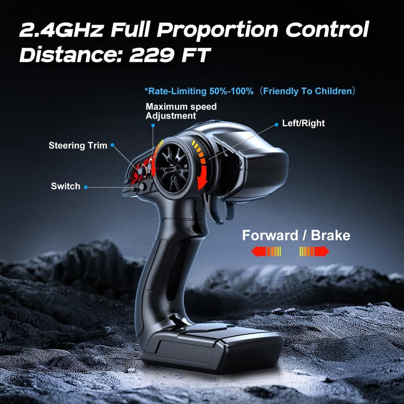 Womaqu Voiture Télécommandée Adulte 1:18 RC Car 4x4 40 km/h Débutant, Voiture Radiocommandée Tout Terrain Compacte avec Transmission Métallique et 2 Batteries, Modèle RC Extérieur - 7