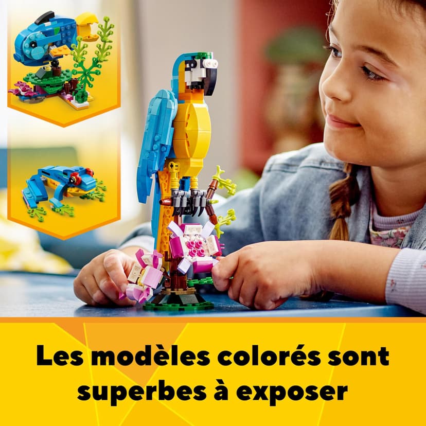 LEGO Creator 3 in 1 Exotic Parrot to Frog to Fish Animal Figures Building Toy, Creative Toys for Kids Aged 7 and up 31136 - 6