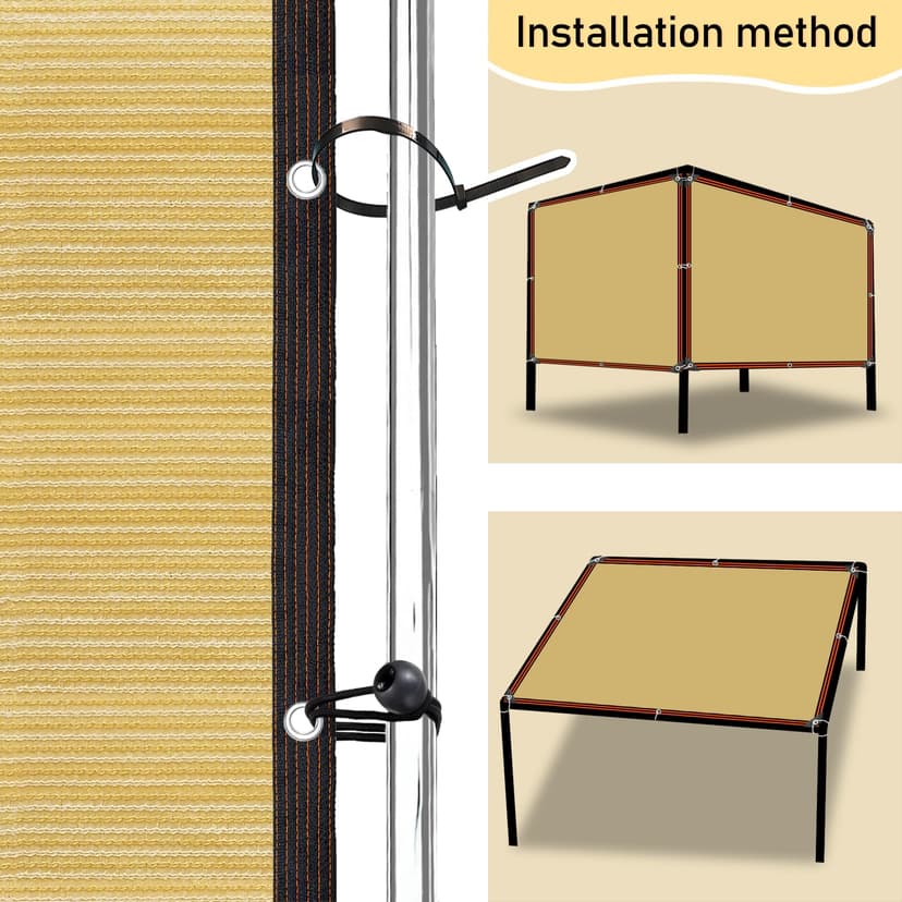 Rectangular Sun Sail, Shade Net, Sun Protection, Weather Protection, 90% Shade Net for Garden, Greenhouse, Patio, Patio and Camping - 6