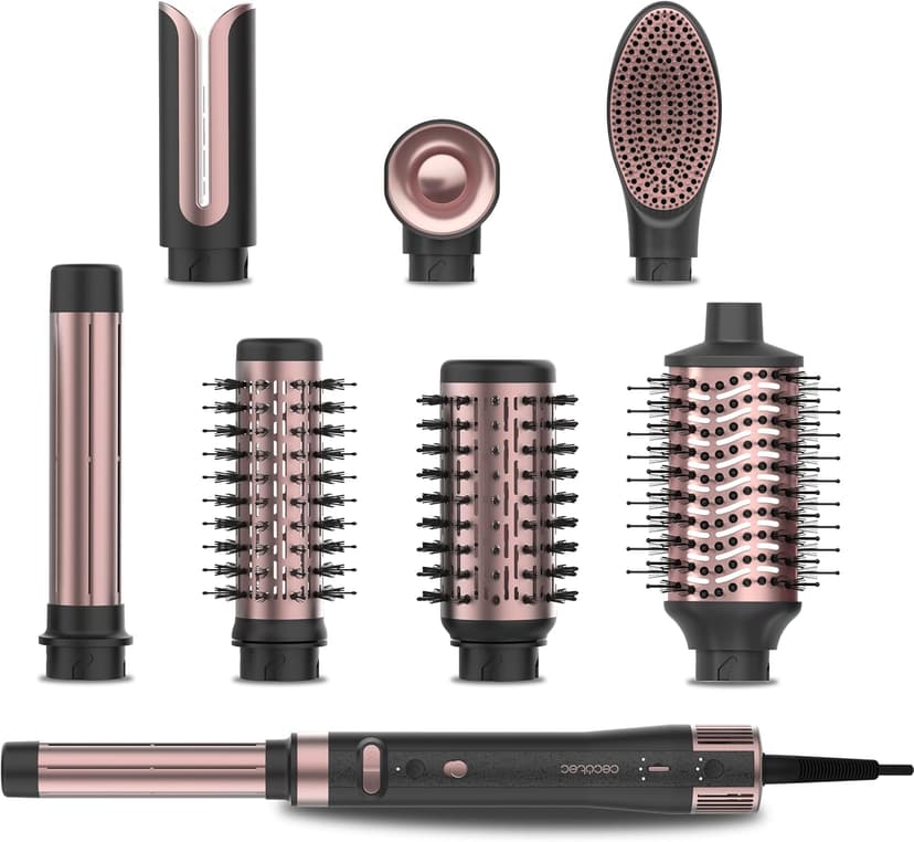 Cecotec Styler Cheveux Modelante Multifonction 8 Têtes CeramicCare 8in1 AirGlam Gyro. 1500W, Lisse, Façonne et Boucle, Moteur Brushless, Fonction Rotative et Revêtement Céramique et Kératine - 1