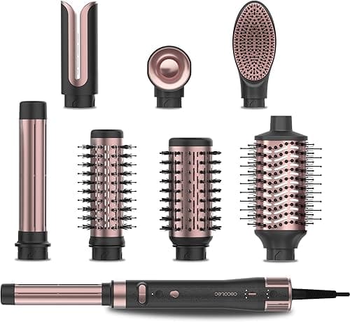 Cecotec Styler Cheveux Modelante Multifonction 8 Têtes CeramicCare 8in1 AirGlam Gyro. 1500W, Lisse, Façonne et Boucle, Moteur Brushless, Fonction Rotative et Revêtement Céramique et Kératine