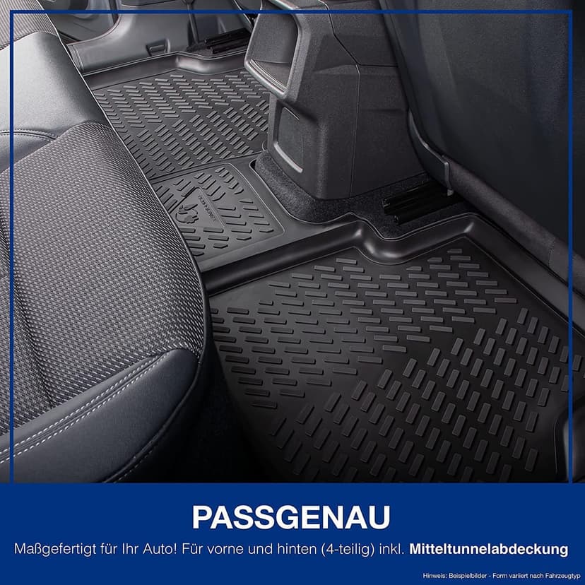 ELMASLINE Tapis en caoutchouc 3D pour Ford Ranger 2 (2022-2025) | Accessoires de tapis de sol | Bord extra haut de 5 cm | 2ème rangée ne convient pas à la cabine supplémentaire !! - 4