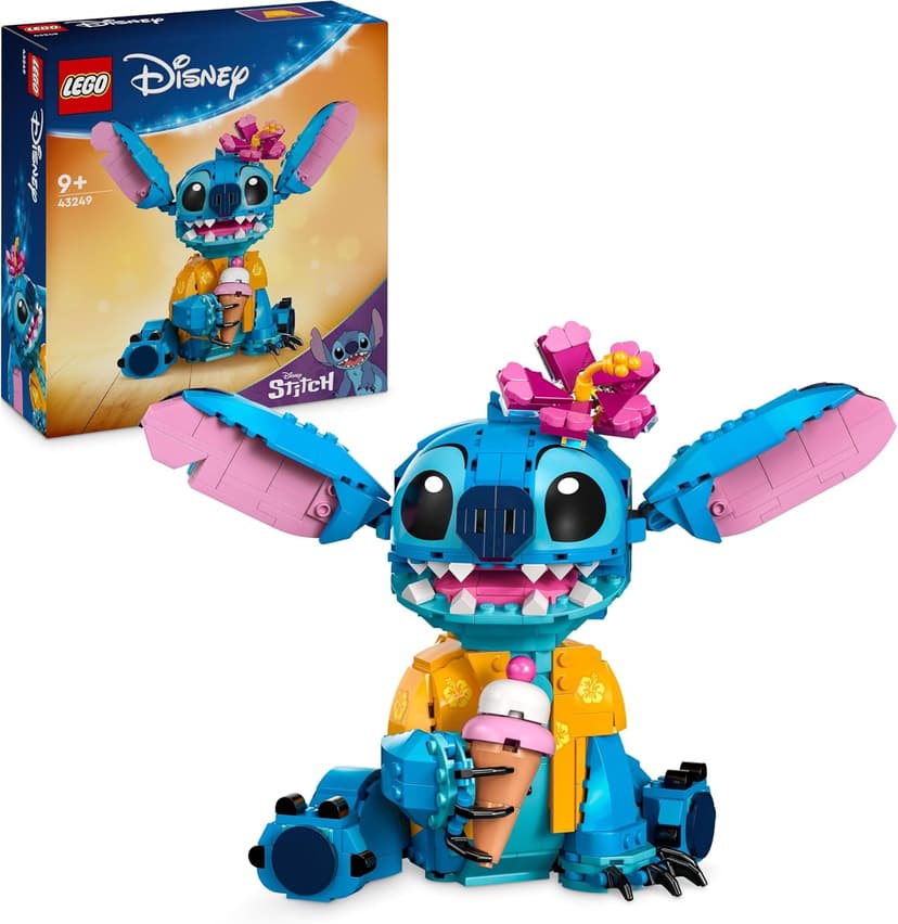 LEGO ǀ Disney Stitch - Jouet de Construction & Décoration - Figurine à Exposer avec Cornet de Glace & Fleur - Idée Cadeau pour Fille ou Garçon dès 9 Ans et Fans du Film Lilo & Stitch 43249 - 1