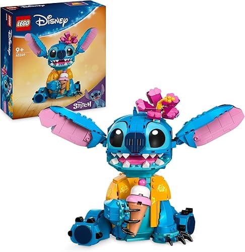 LEGO ǀ Disney Stitch - Jouet de Construction & Décoration - Figurine à Exposer avec Cornet de Glace & Fleur - Idée Cadeau pour Fille ou Garçon dès 9 Ans et Fans du Film Lilo & Stitch 43249