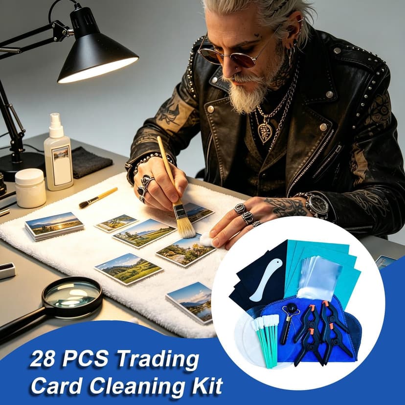 Card Cleaning Kit - 28 Pieces Trading Card Cleaning Kit, Maintenance Accessory Set, Acrylic Polishing or Home Offices, Sports Collector, Com Fair - 5