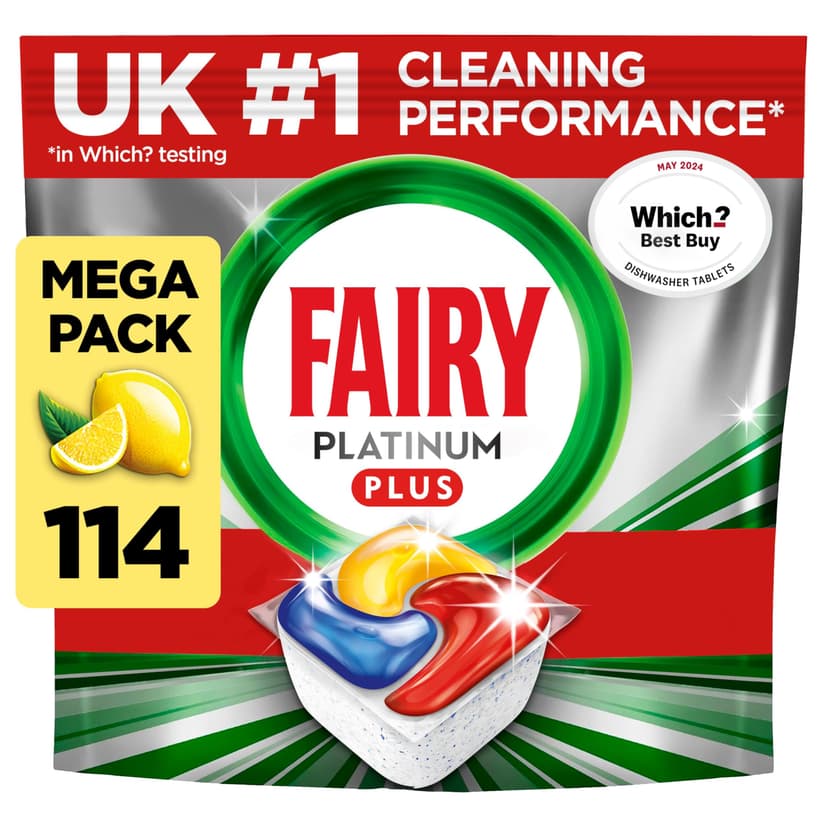 Fairy Platinum+ Complete Dishwasher Tablets 114ct, Dishwa… - 1