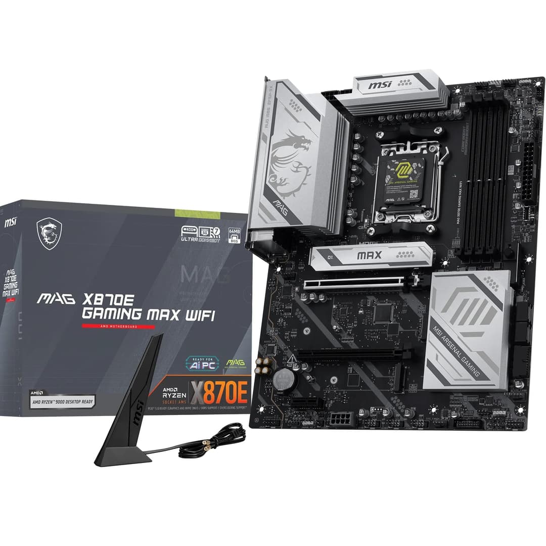 MSI MAG X870E GAMING MAX WIFI Motherboard, ATX - Supports…