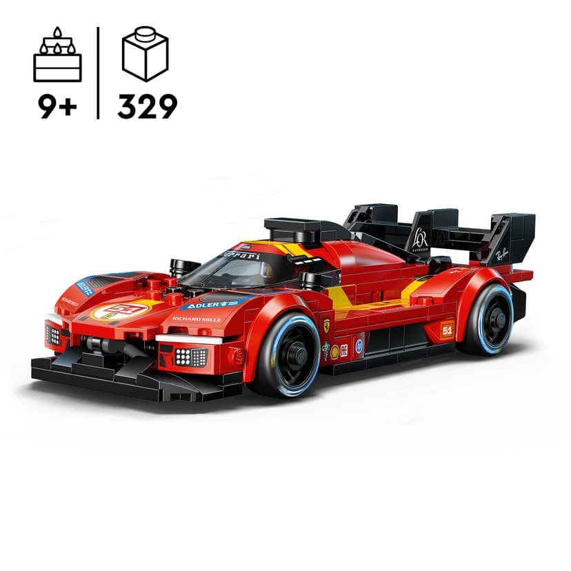 LEGO Speed Champions Ferrari 499P Race Car Toy - STEM Model Kit w/Collectible Driver Minifigure - Motorsport Merchandise Gift for 9+ Year Old Boys & Fans - 77261 - 2