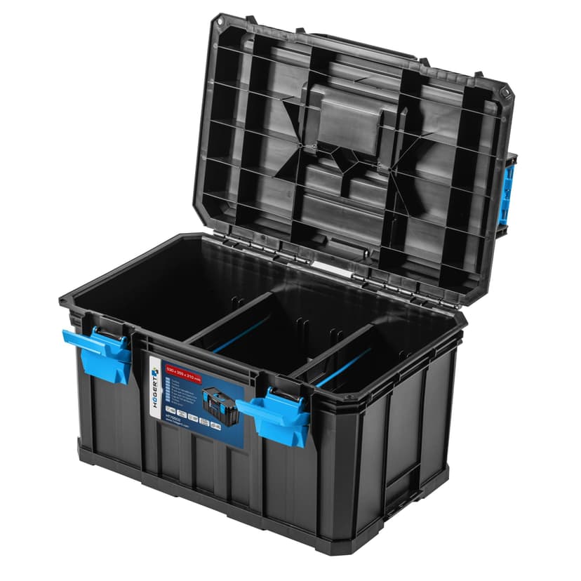 Högert Technik - HT7G501 Tool Box on Wheels, Load Capacity up to 50 kg, Practical and Spacious, Resistant to Damage, Dustproof, Robust ABS Clasps, Modular Construction - 2