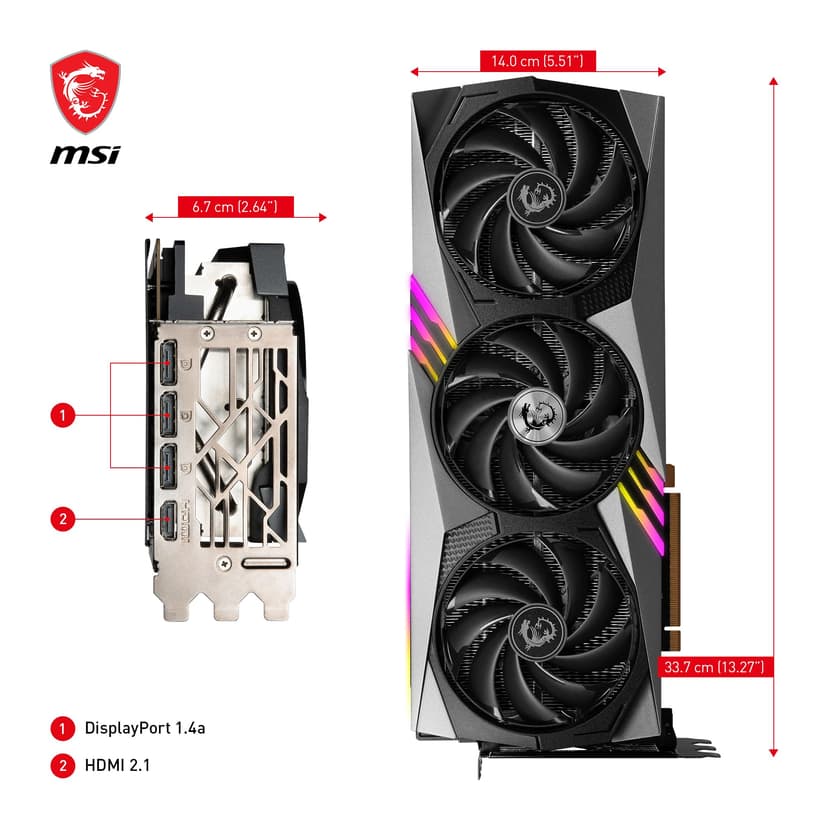 MSI VGA 16GB RTX4080 Gaming X Trio 3DP/HDMI GeForce RTX 4080 16GB - 7