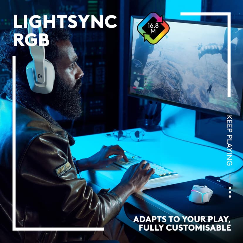 Logitech G G502 X Plus Lightspeed Wireless RGB Gaming Mouse - Optical mouse with Lightforce hybrid switches, Lightsync Rgb, HERO 25K gaming sensor, compatible with PC - macOS/Windows - White - 5