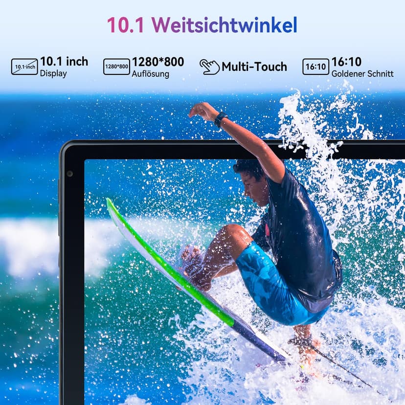 Ainmel Tablette Android, 10 Pouces avec processeur Octa-Core, 10GB RAM 128GB ROM, 1TB TF Card Expand, 1280x800 IPS HD Touchscreen, 5G/2.4G WiFi, BT 5.0, 5MP+8MP Dual Camera Android Tablette (Gris) - 3