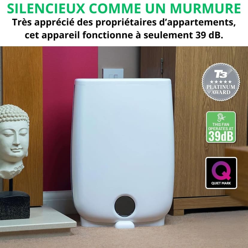 Meaco DD8L desiccating dehumidifier – Ioniser – ideal for use in unheated rooms (below 10 C) – self-restart, white with blue border - 4