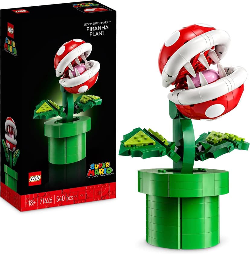LEGO Super Mario Plante Piranha, Figurine Articulée avec Tuyau et 2 Pièces de Monnaie, Kit de Modelage pour Adultes, Décoration Intérieure, Idée Cadeau pour Hommes, Femmes et Adolescents 71426 - 1