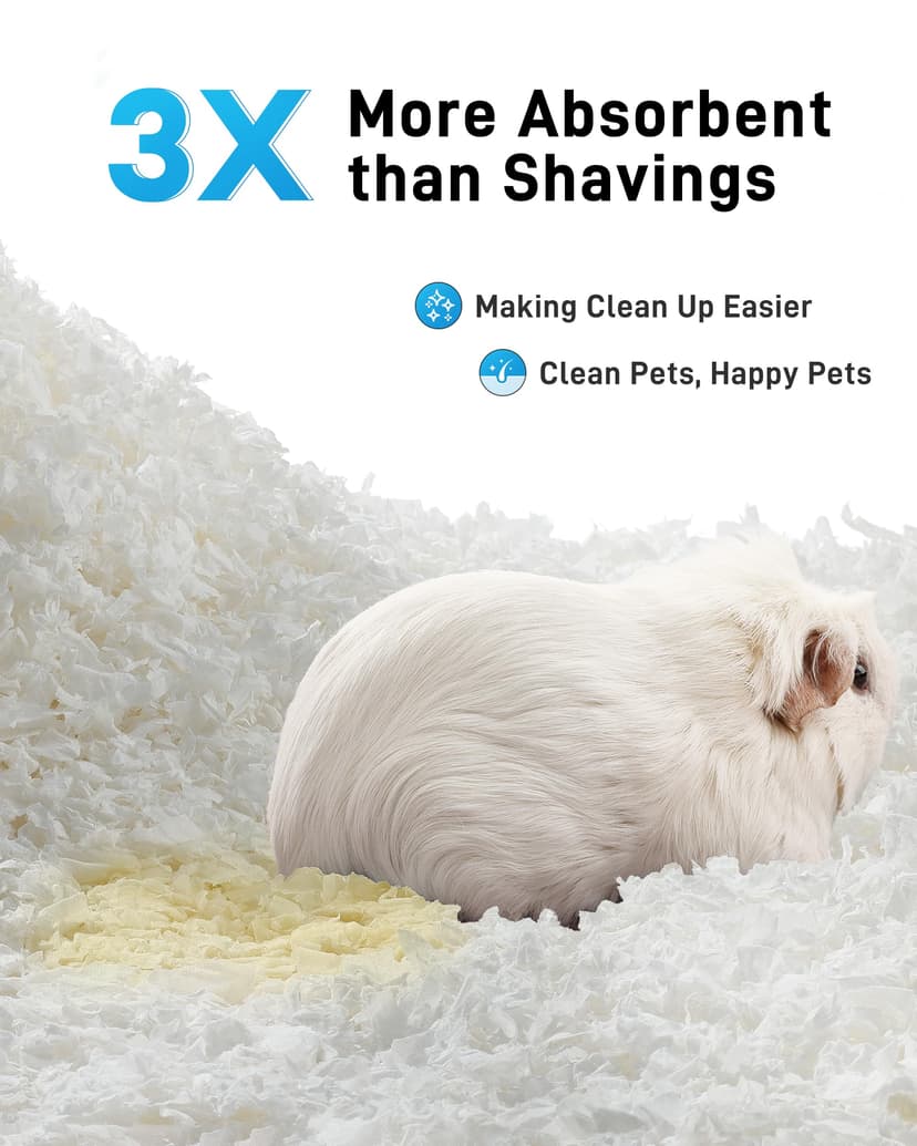 BUCATSTATE Litières pour Hamsters 70L, Super Absorbante & 99,9% sans Petit Animal Papier Poussière pour Souris, Rats, Rongeurs, Cochon d'Inde, Chinchilla - 4