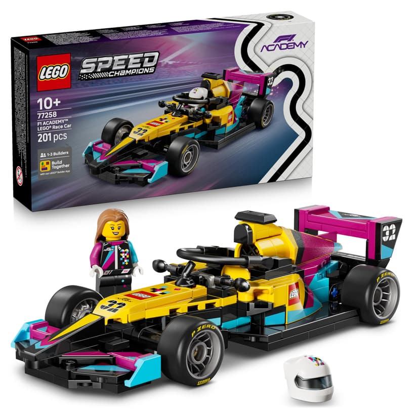 LEGO Speed Champions F1 ACADEMY Race Car Toy - Model Kit w/a Female Formula 1 Driver Minifigure - Birthday Gift for 10+ Year Old Girls, Boys & Adult Motorsport Fans - 77258 - 1