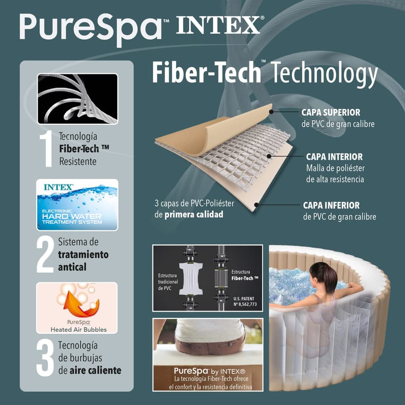Intex Pure Spa Sahara 6 Places 28428EX Beige - 6