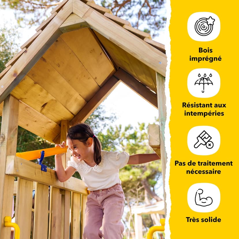 Disney Le Roi Lion Quest Aire de Jeux de Wickey - Structure d'escalade, Tour d'escalade, Jeux de Jardin pour Enfants - Aire de Jeux extérieure en Bois avec bac à Sable - 7