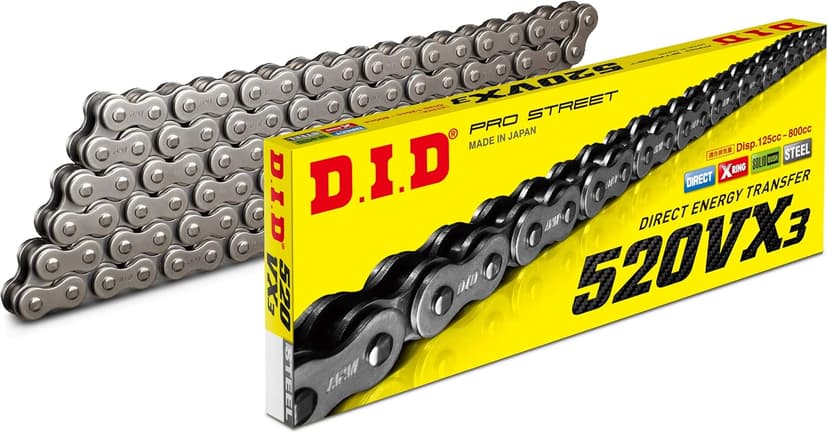 DID (520VX3-116) Steel 116 Link High Performance VX Series X-Ring Chain with Connecting Link - 1