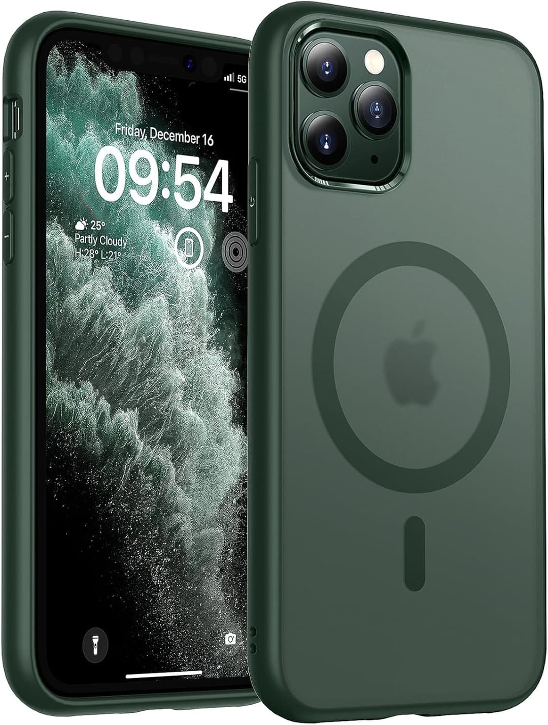 TOCOL Coque Magnétique pour iPhone 13 6,1 Pouces, Compatible avec MagSafe, Protection de l'objectif améliorée, Coque Mat Translucide Fine Antichoc, Noir