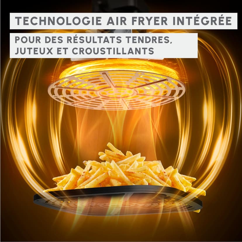 Moulinex Multicook & Fry, multicooker and integrated air fryer, 12 programs, Cooking on 2 levels, Delayed start, Capacity 6L, Grey Hippo, MZ730BF0 - 3