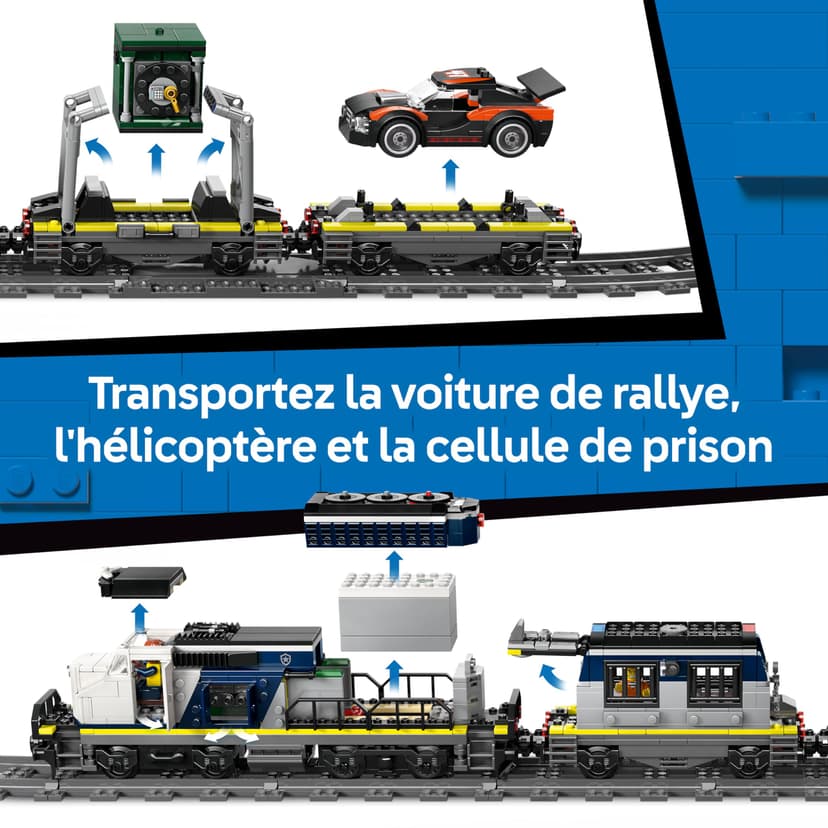 LEGO City Police Train Heist Toy - Remote Control Train Model Kit w/Circular Track, Helicopter, Rally Car & 6 Minifigures - STEM Birthday Gift for 7+ Year Old Boys - 60508 - 5