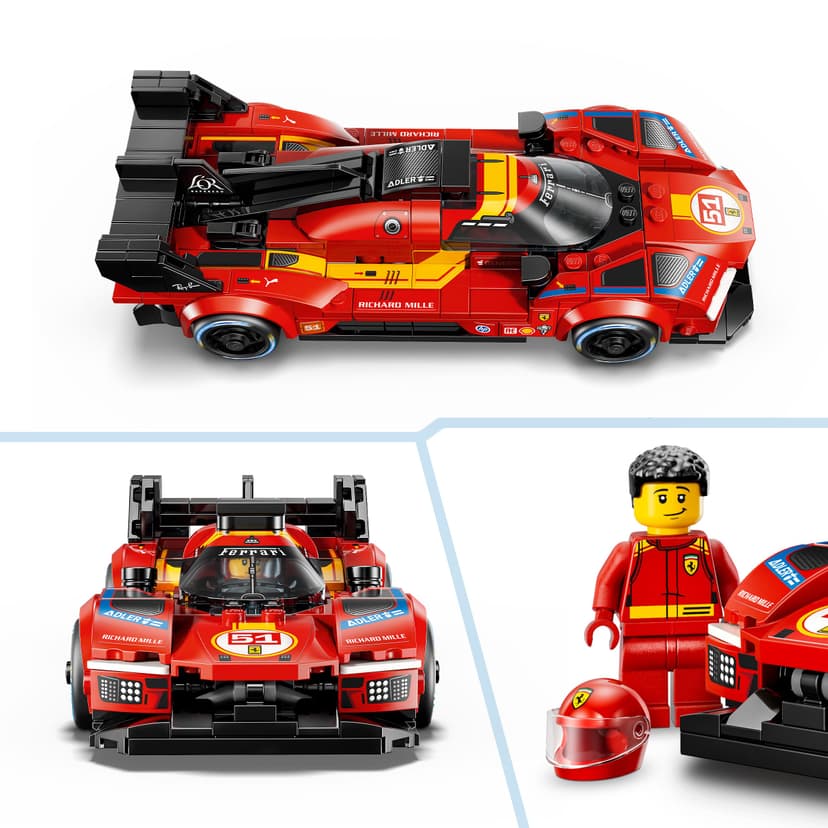 LEGO Speed Champions Ferrari 499P Race Car Toy - STEM Model Kit w/Collectible Driver Minifigure - Motorsport Merchandise Gift for 9+ Year Old Boys & Fans - 77261 - 4