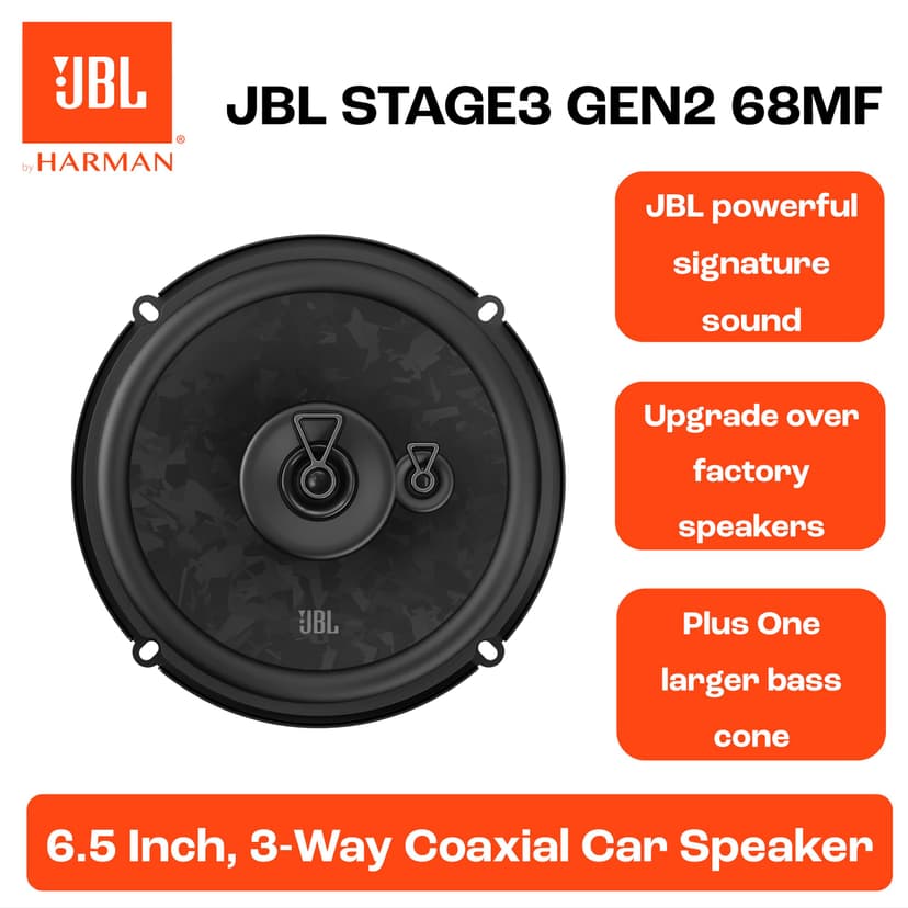 JBL STAGE3 GEN2 68MF 6.5" Frontless Full-Range Speaker Set - 2