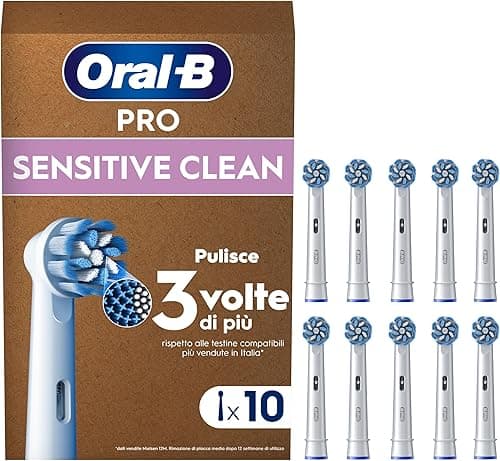 Oral-B Pro Sensitive Clean Toothbrush Heads, Pack of 10 Counts, Suitable for Mailbox