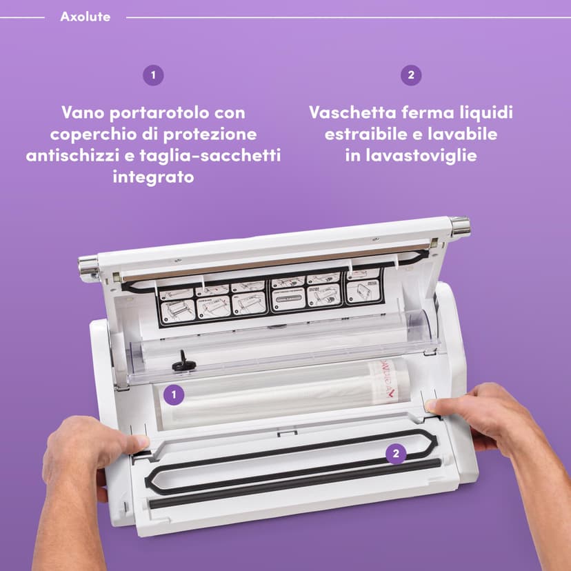 Magic Vac Axolute Professional Multifunction Vacuum Packaging Machine for Vacuum Bags, with Powerful Motor and Vacuum Packaging Kit, Patented System Made in Italy, White - 5