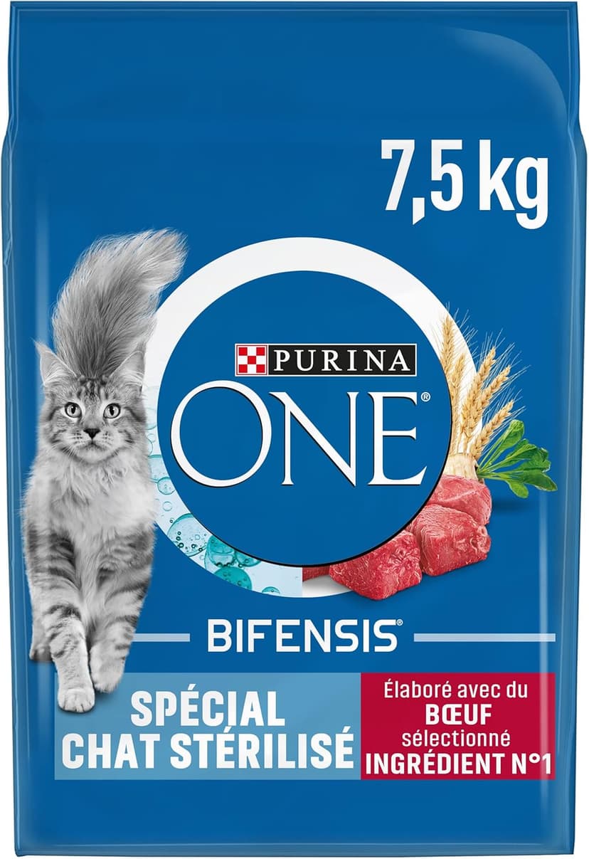 PURINA ONE | Benefits | Sterilized Adult Cat Special | Strengthens the immune system, improves microbiome balance and helps maintain a healthy urinary system | Beef | Bag | 7.5 kg - 1