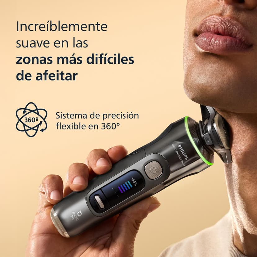 Philips Rasoir i9000 Prestige Ultra, Rasoir électrique sec et humide, technologie Skin IQ Pro, système Triple Lift & Cut, lames de précision NanoTech rotatives à 360°, 5 modes de rasage, XP9402/11 - 4
