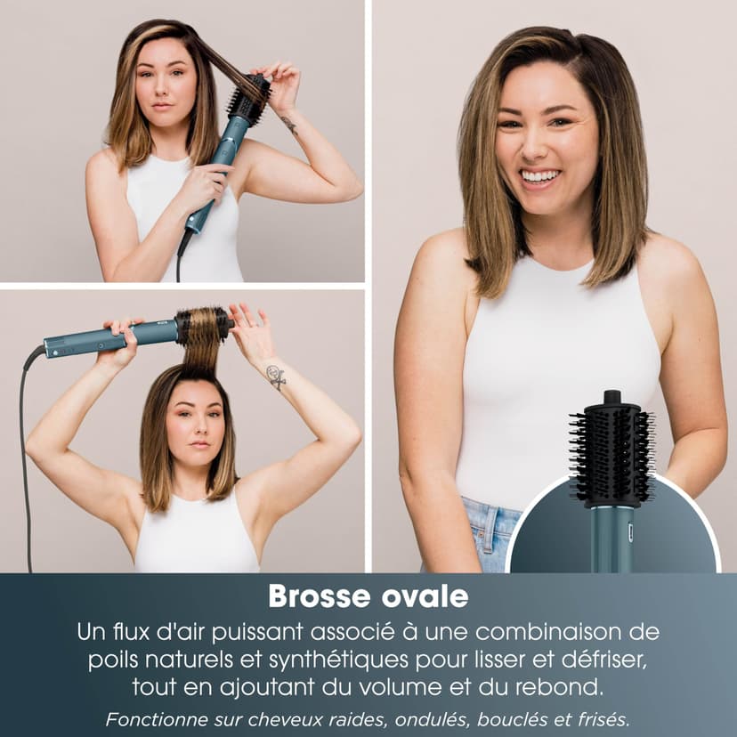 Shark FlexStyle Teal Air Buckles, Anti-Frizz Finishing Tip, Oval Brush, Concentrator, Clips, Storage Pouch, No Thermal Damage HD456TLEU - 8