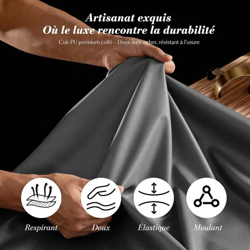 Efomao Sedia da Ufficio Ergonomica, Poltrona Direzionale in Ecopelle PU con Poggiapiedi Estraibile, Sedia da Scrivania Reclinabile con Imbottitura Spessa, Supporto Lombare, Portata 200kg (grigio) - 8