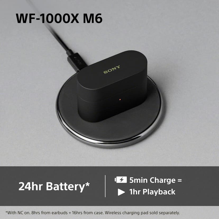Sony WF-1000XM6 Flagship Wireless Noise Cancelling Earbuds, Bluetooth, In-ear Headphones, Signature Hi-Res Sound, Clear Calls, 10 band EQ, 24 Hr Battery NC On, IPX4, iOS & Android - Black - 8