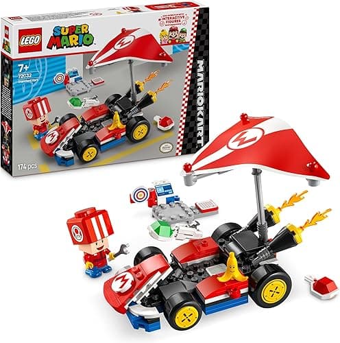 LEGO Super Mario : Mario Kart – Kart Standard - Figurine de Toad - Jeu de Construction d'un Jouet Voiture et Cadeau pour Les garçons, Les Filles et Les passionnés de Jeu vidéo dès 7 Ans 72032