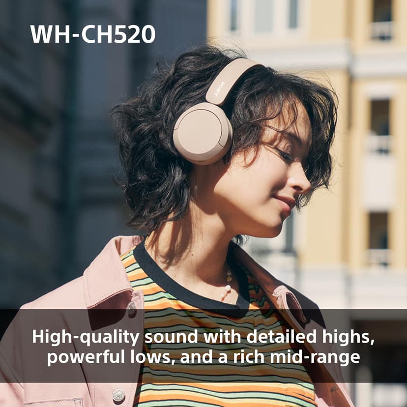 Sony WH-CH520 Wireless Bluetooth On-Ear Headphones, Lightweight Design, Up to 50hr Battery Life, Quick Charge, EQ, Clear Call Quality, iOS & Android - Black - 3