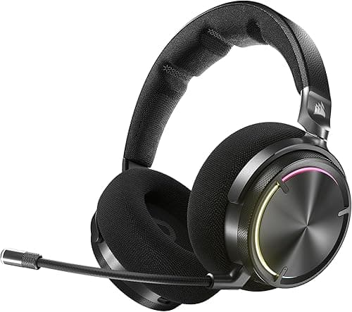 Corsair VIRTUOSO MAX WIRELESS Gaming Headset – Dolby Atmos, Active Noise Cancelling, Sonarworks SoundID, Simultaneous 2.4GHz Wireless & Bluetooth, 50mm Graphene Drivers, PC, Mac, PS5/PS4 – Carbon