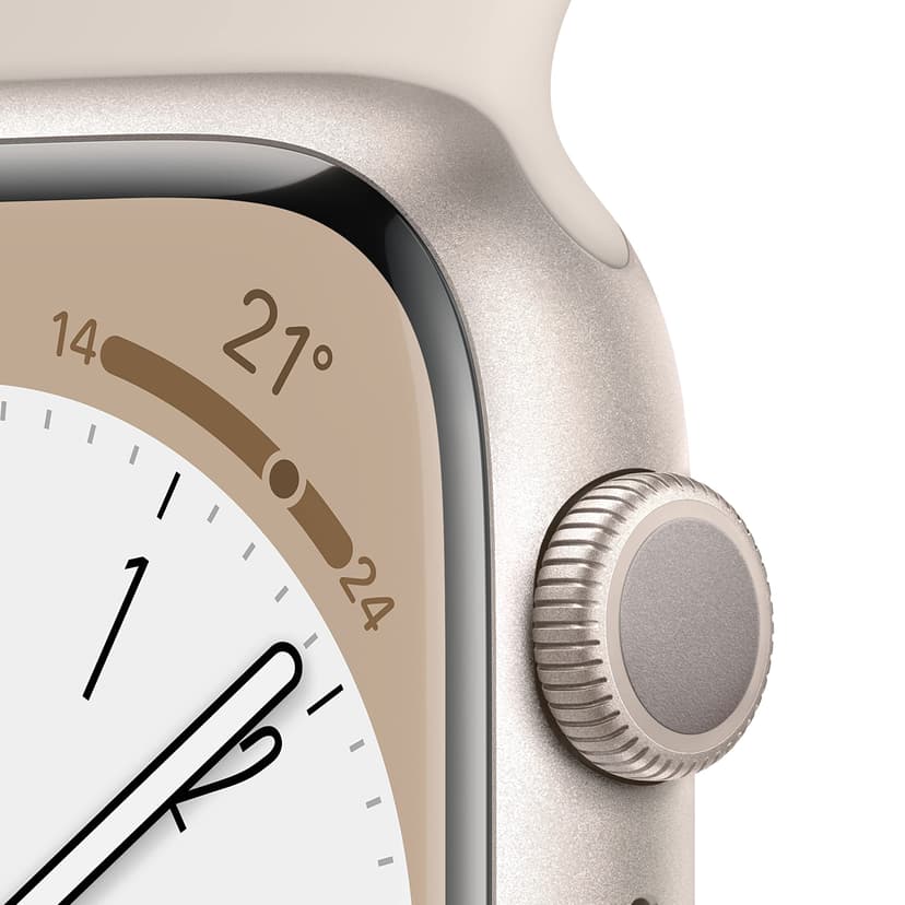 Apple Watch Series 8 (GPS, 41MM) Boîtier en Aluminium lumière stellaire avec Bracelet Sport lumière stellaire, Regular(Reconditionné) - 3