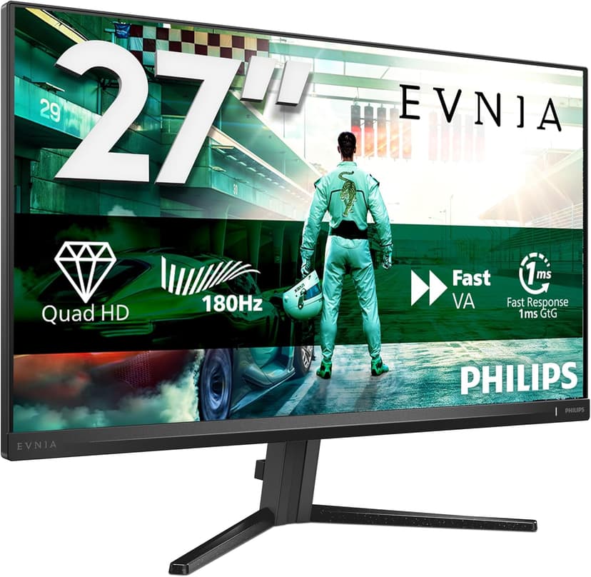 Philips - Moniteur de Jeu QHD 27 Pouces, 180 Hz, 1 ms GtG, FreeSync Prem. (1920x1080, 2X HDMI, DisplayPort) Noir/Gris - 1