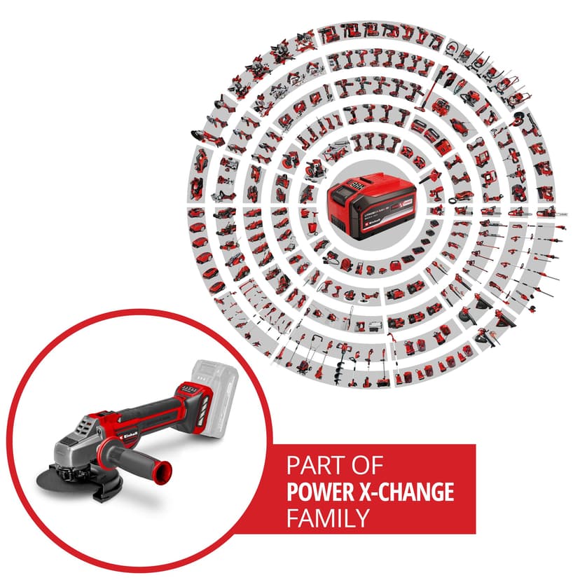 Einhell Professional Meuleuse d’angle sans fil TP-AG 18/125 CE Q Li Power X-Change (18 V, 900 W, Ø 125 mm, prof. de coupe 33 mm, moteur sans charbon, sans disque de coupe ni batterie) - 2